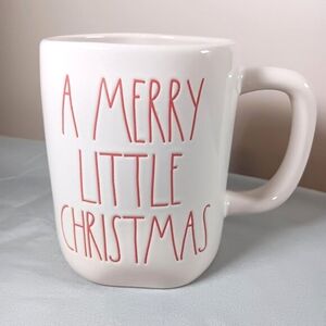 NWT Rae Dunn Christmas Mug 18 Oz Artisan Collection White Ceramic Red Lettering
